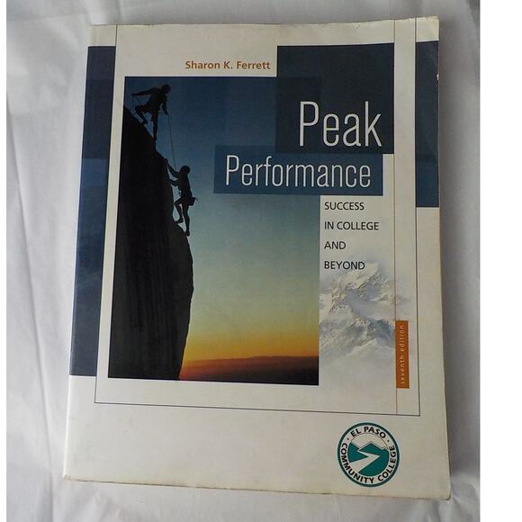 Peak Performance Sharon K Ferret EPCC 7th Ed Success in College and Beyond PB - Picture 1 of 5